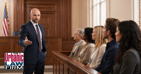 Oklahoma failure to register as a sex offender defense attorney presenting a criminal defense argument to a jury for The Urbanic Law Firm.