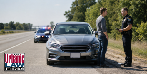 Daytime Oklahoma DUI traffic stop representing the Oklahoma DUI aggregation law and Oklahoma criminal defense by The Urbanic Law Firm.